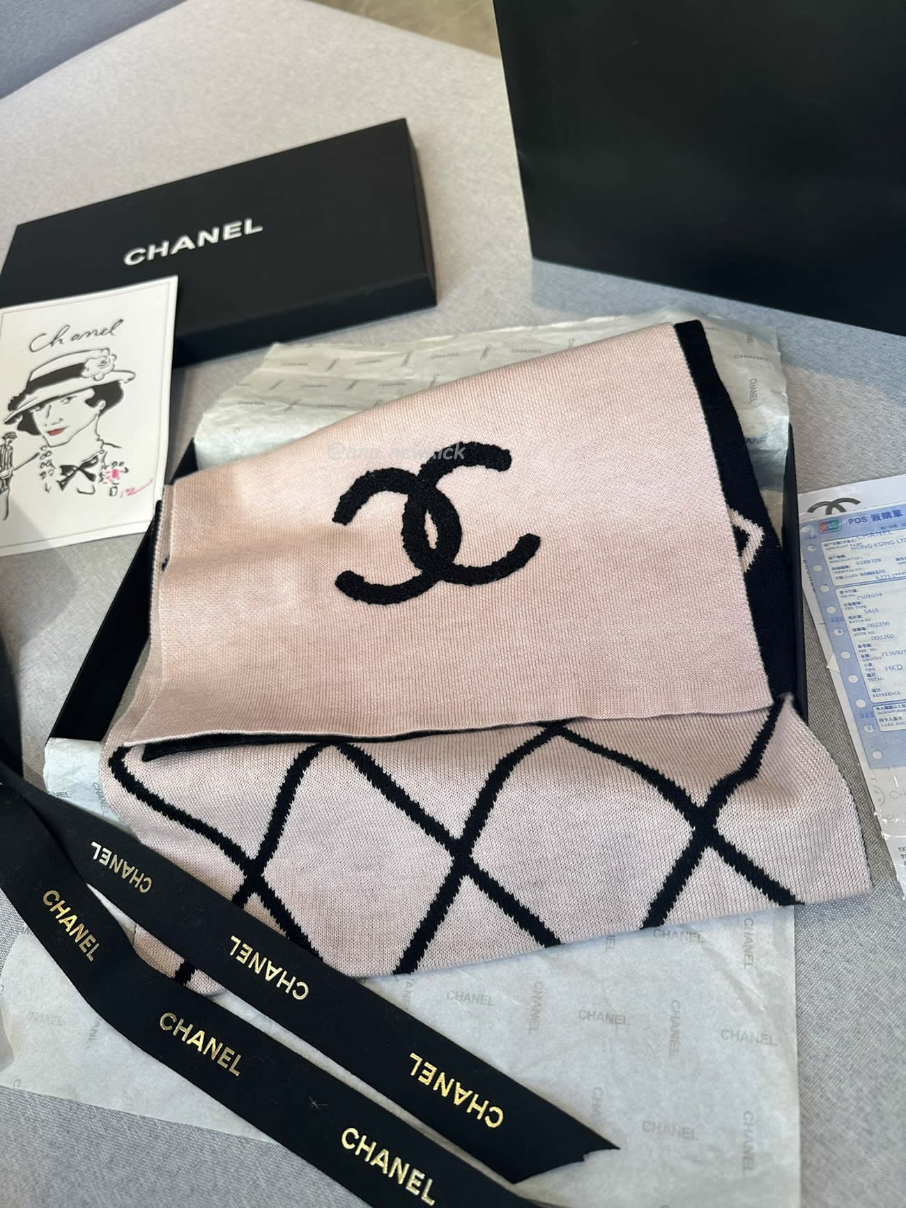 Chanel 2024 New 24b Cashmere Knitted Scarf 30x180cm (4) - newkick.vip